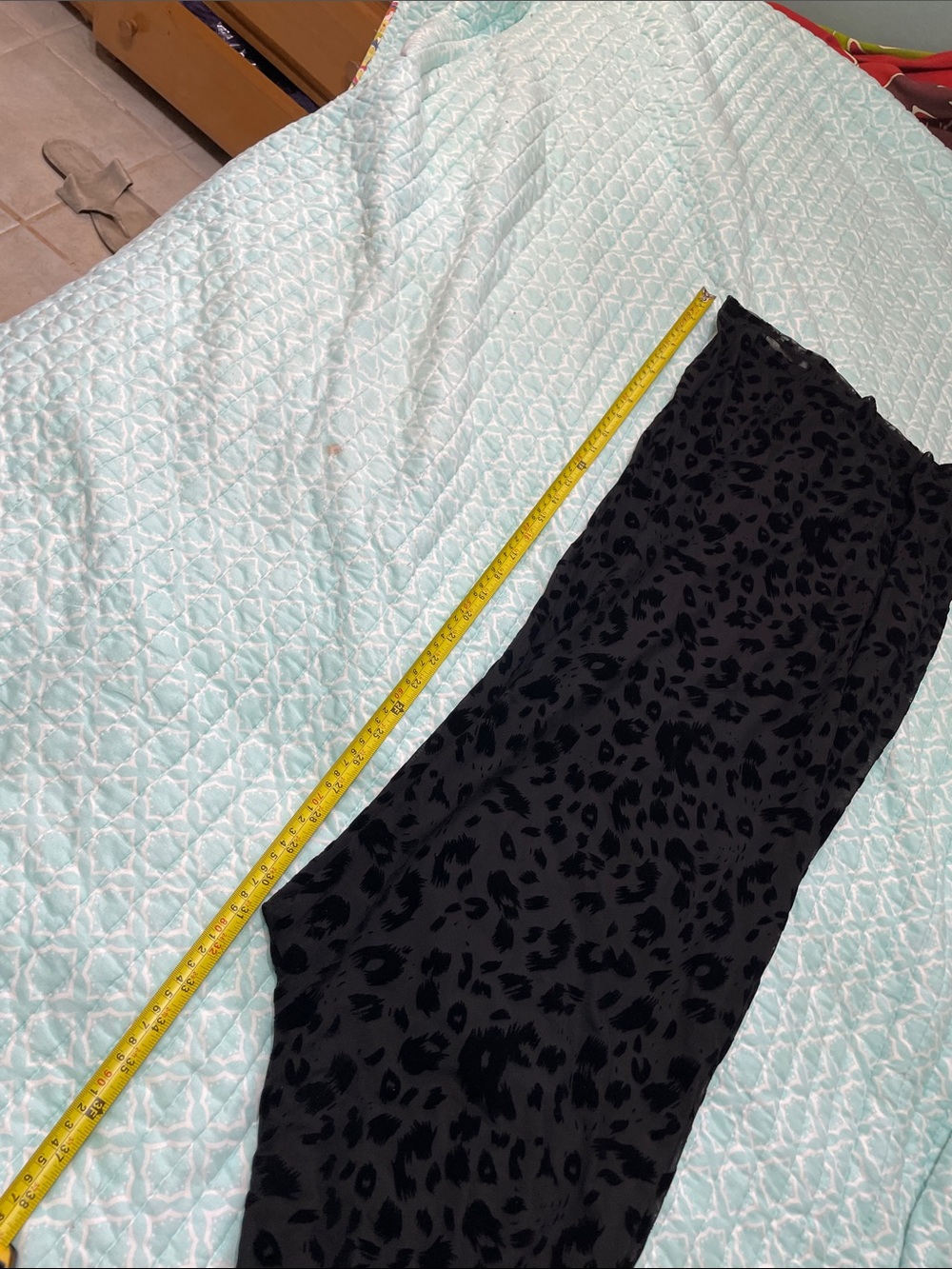 Last Tango leopard print velvet wide leg drop waist pants - Picture 8 of 8